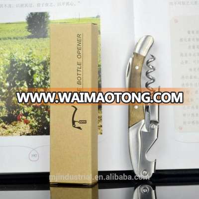 Wooden handle bottle opener corkscrew for wine