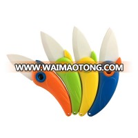 2019 New Mini Bird Ceramic Gift Knife Pocket Folding Knives Kitchen Fruit Paring Knife With Colourful ABS Handle