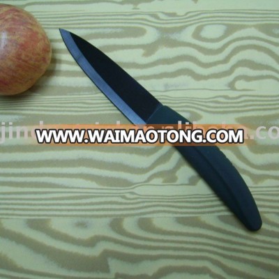 5 inch ceramic steak knife, black serrated mirror polished ceramic cutting blade and ABS soft-grip handle BK125BMS-A