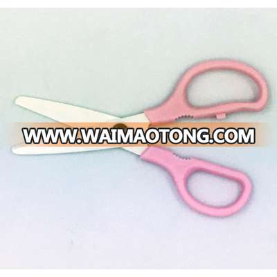 Ceramic student scissor, 3.5&quot; white ceramic cutting blades, colorful PP handle - CS90W